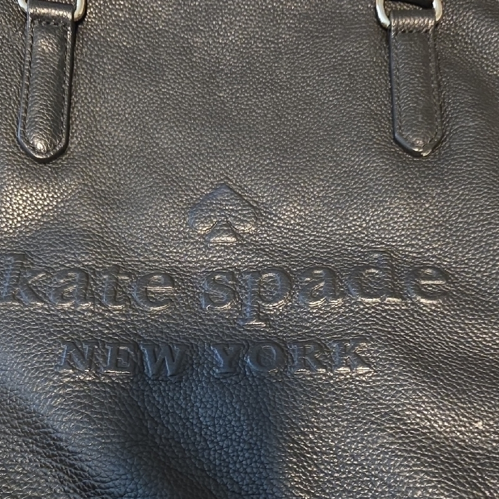 Kate Spade Black Embossed Leather Logo Tote